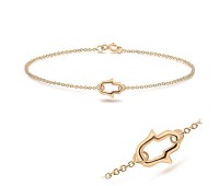 Rose Gold Plated Petite Hamsa Silver Bracelet BRS-172-RO-GP